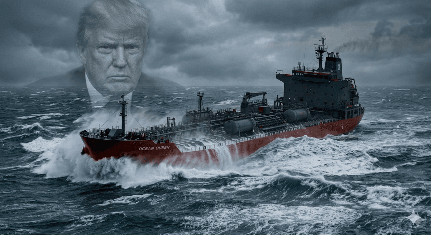 A large ship on rough seas