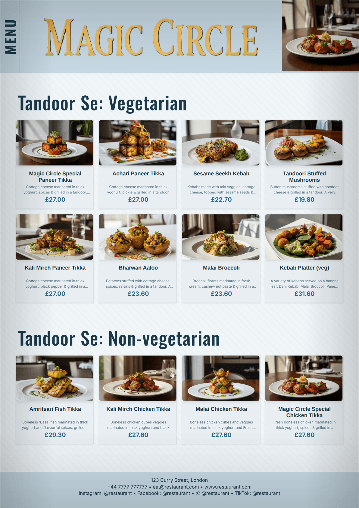 Grid Layout Menu Restaurant Menu Maker | Digital & Print-ready Menus | GridMenu